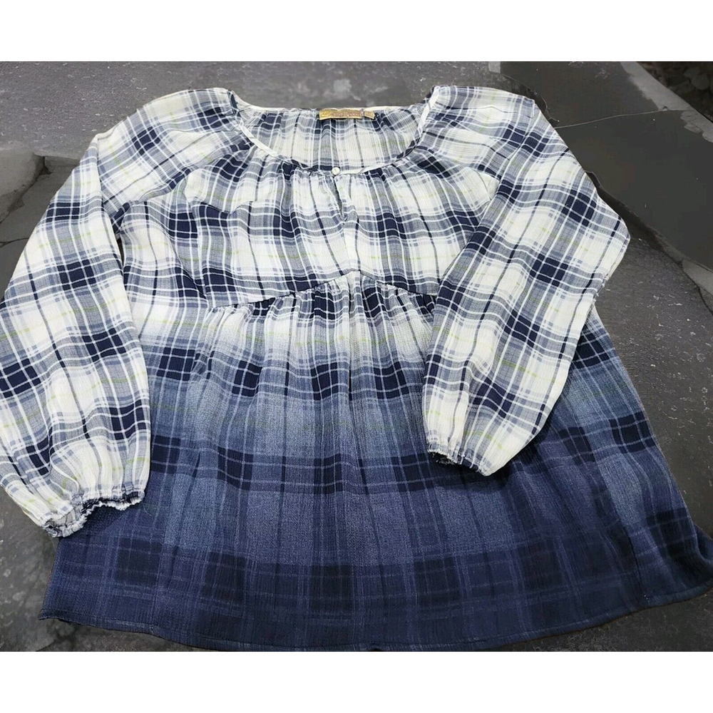 Princess Vera Wang Womens Blouse Top Medium Pullover Sheer Long Sleeves